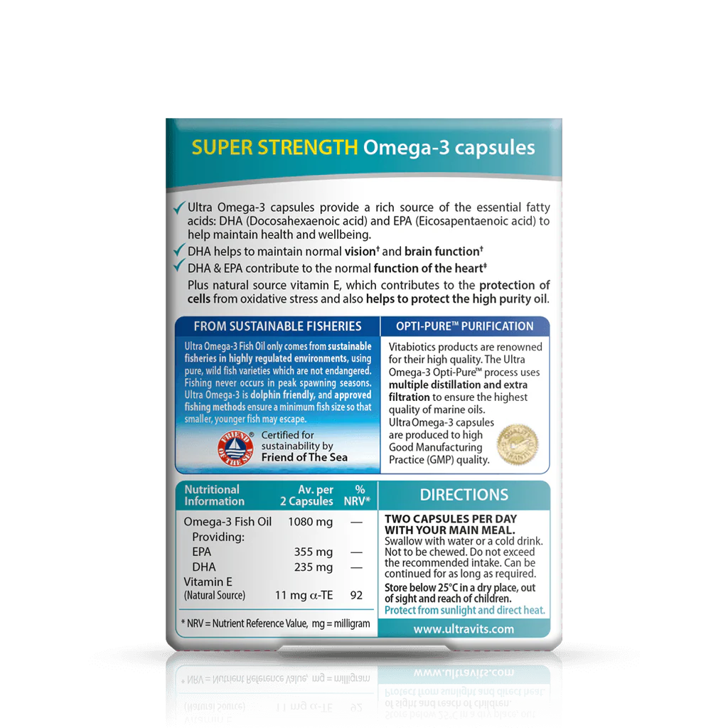VITABIOTICS Ultra Omega-3 High Purity Fish Oil - Sports Nutrition Hub 