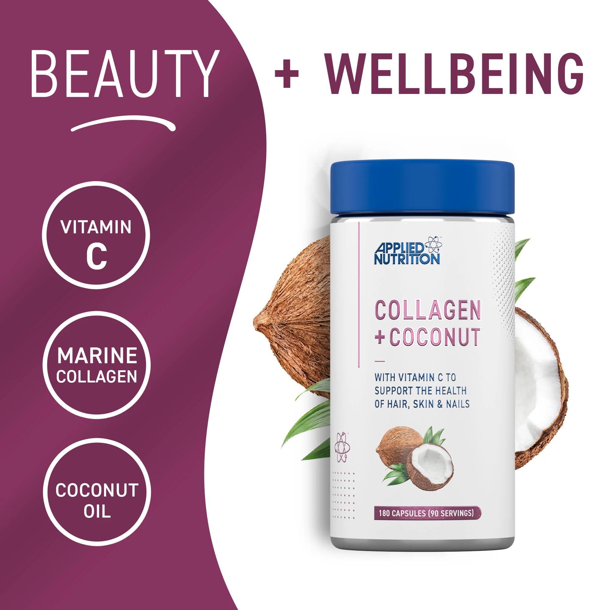 APPLIED NUTRITION Collagen + Coconut (90 Servings) - Sports Nutrition Hub 